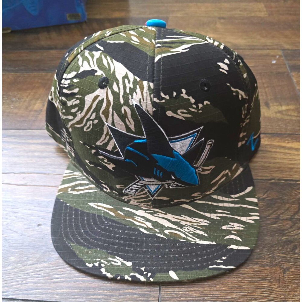 Zephyr San Jose Sharks NHL Black/Blue Camo One Size Snapback Cap Hat